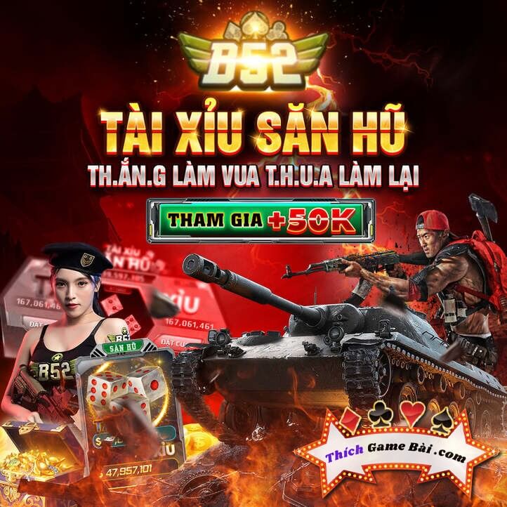 B52 Club hiện thuộc Top 3 cổng game bài hay nhất Việt Nam. Cùng kênh Thích Game Bài đánh giá chi tiết B52 Game - B52 Play - B52 tài xỉu đổi thưởng uy tín.