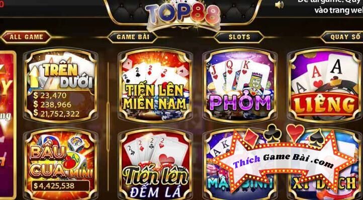 Top88 Vn đang là cổng game bài Hot nhất hiện nay. Link tải game Top88 apk ở đâu? game Top88 play có khuyến mại gì khủng? Cùng kênh Thích Game Bài làm rõ!