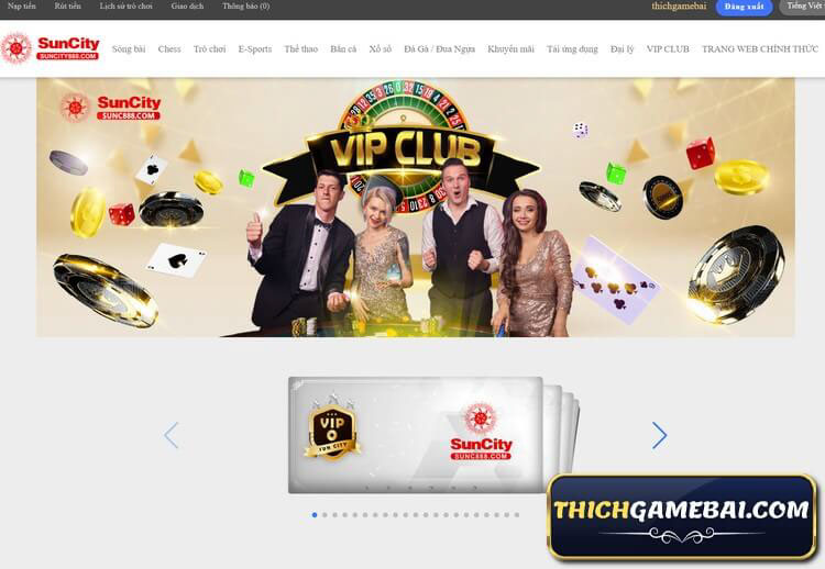 SunCity Casino là sân chơi cá độ trực tuyến siêu hot. Cùng Thích Game Bài tìm hiểu SunCity 888 ra sao, nạp rút Suncity888 thế nào và link tải SunCity mới nhất.