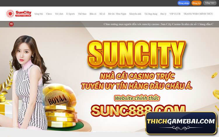 SunCity Casino là sân chơi cá độ trực tuyến siêu hot. Cùng Thích Game Bài tìm hiểu SunCity 888 ra sao, nạp rút Suncity888 thế nào và link tải SunCity mới nhất.