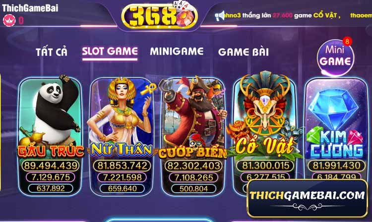 368vin là cổng game bài mới ra mắt và rất được đầu tư về chất lượng. Cùng kênh Thích Game Bài đánh giá chi tiết nhà cái này xem có gì hay nhé!