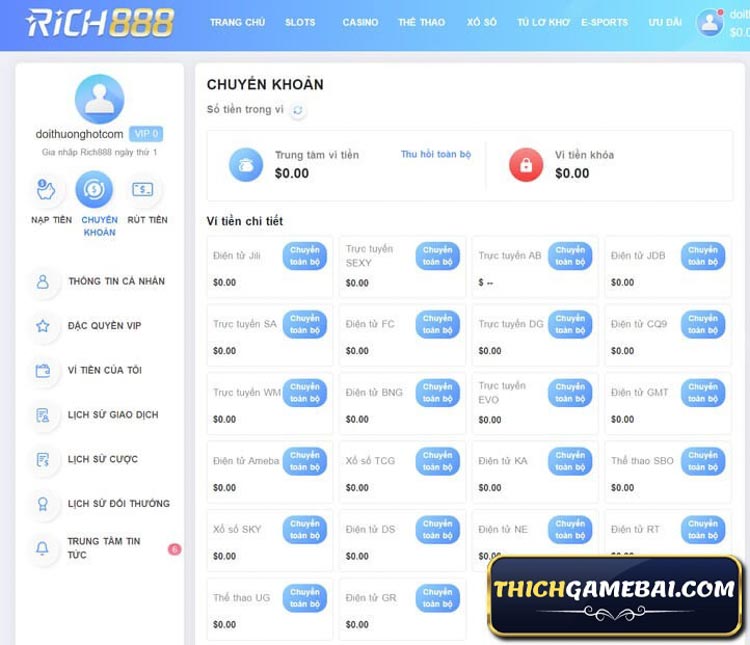 Nhà cái Rich888 Bet- Trải nghiệm cá cược tuyệt vời với đa dạng trò chơi, khuyến mãi hấp dẫn và giao dịch nhanh chóng. Rất uy tín và đáng tin cậy!