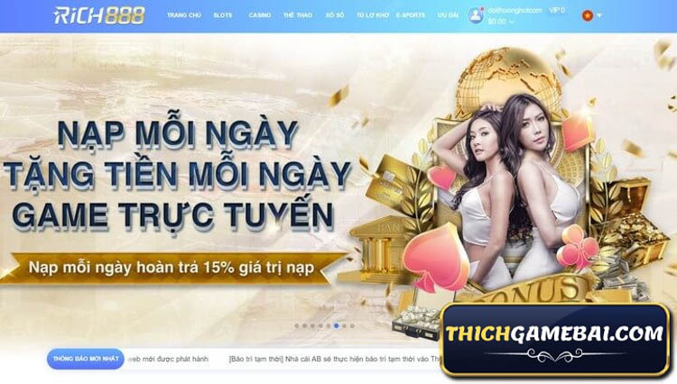 Nhà cái Rich888 Bet- Trải nghiệm cá cược tuyệt vời với đa dạng trò chơi, khuyến mãi hấp dẫn và giao dịch nhanh chóng. Rất uy tín và đáng tin cậy!